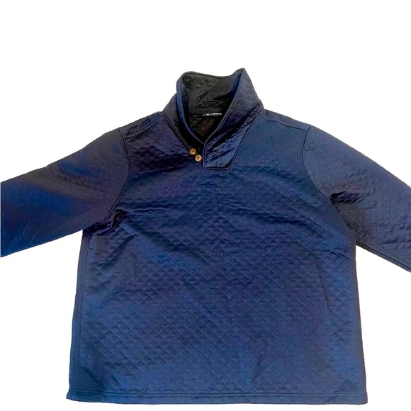 Men’s XXL Cremieux Pull Over Quarter Button Navy Blue Quilted fall / winter - Picture 1 of 7